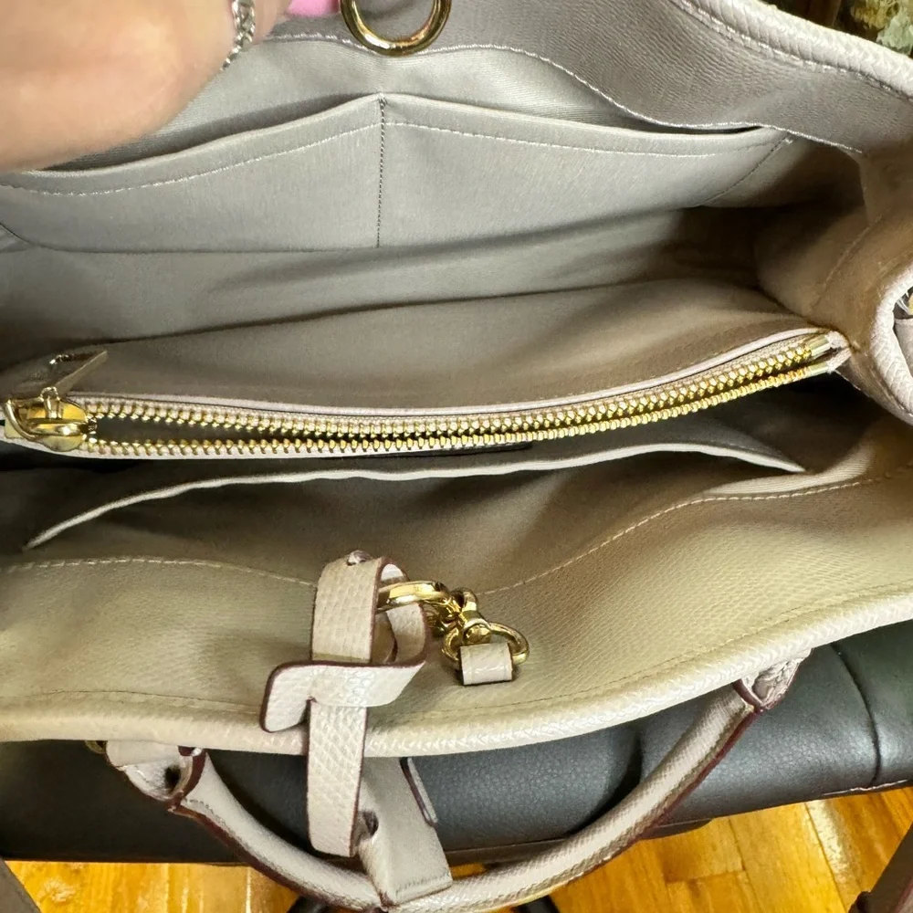 Coach Beige/Vanilla Leather Small Margot Carryall Satchel